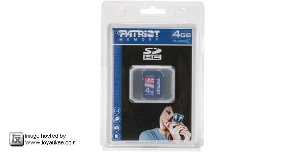 Patriot SDHC 4GB Class 6 card